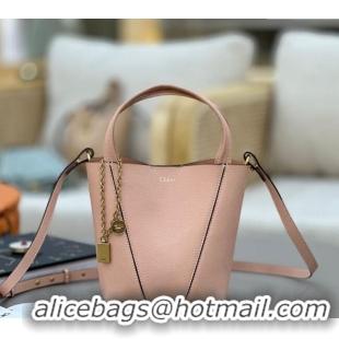 Luxury Cheap Chloe Small Spin Tote Bag in Grained Leather 1120 Light Pink 2025