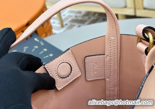 Luxury Cheap Chloe Small Spin Tote Bag in Grained Leather 1120 Light Pink 2025