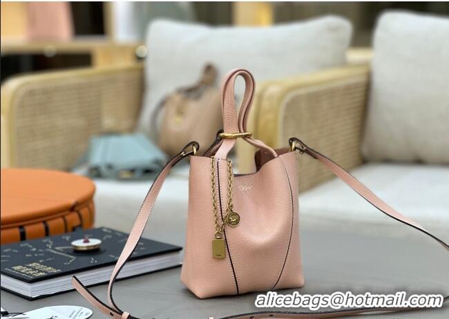 Luxury Cheap Chloe Small Spin Tote Bag in Grained Leather 1120 Light Pink 2025