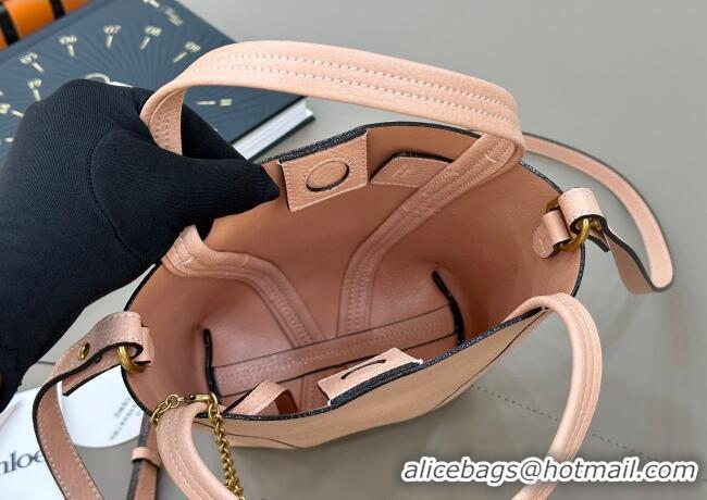 Luxury Cheap Chloe Small Spin Tote Bag in Grained Leather 1120 Light Pink 2025