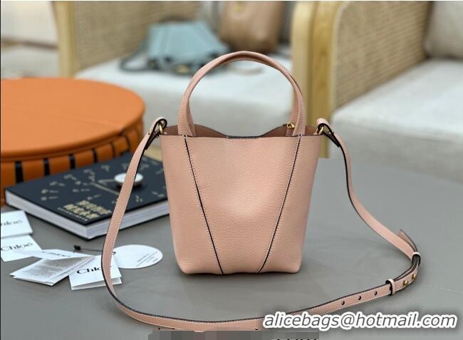 Luxury Cheap Chloe Small Spin Tote Bag in Grained Leather 1120 Light Pink 2025