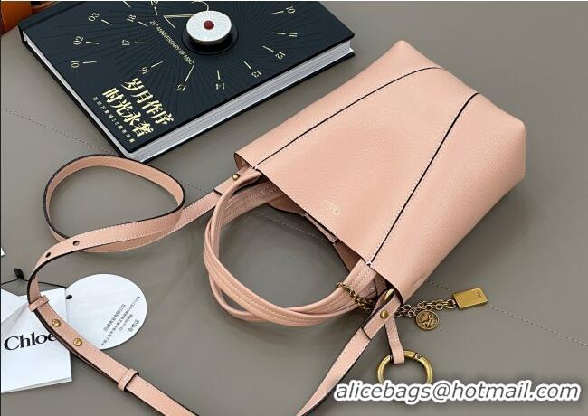 Luxury Cheap Chloe Small Spin Tote Bag in Grained Leather 1120 Light Pink 2025