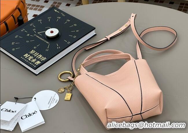 Luxury Cheap Chloe Small Spin Tote Bag in Grained Leather 1120 Light Pink 2025