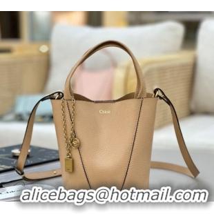 Famous Brand Chloe Small Spin Tote Bag in Grained Leather 1120 Beige 2025