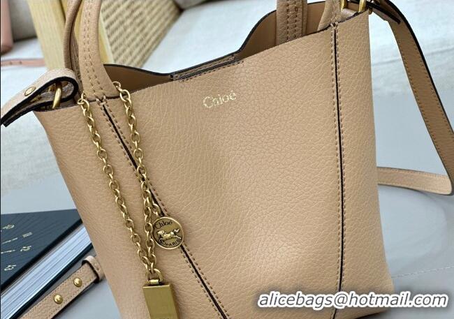 Famous Brand Chloe Small Spin Tote Bag in Grained Leather 1120 Beige 2025