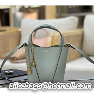 Top Grade Chloe Small Spin Tote Bag in Grained Leather 1120 Green 2025