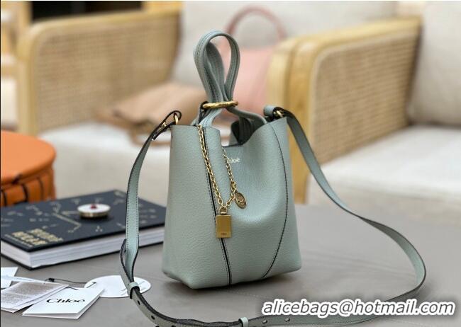 Top Grade Chloe Small Spin Tote Bag in Grained Leather 1120 Green 2025
