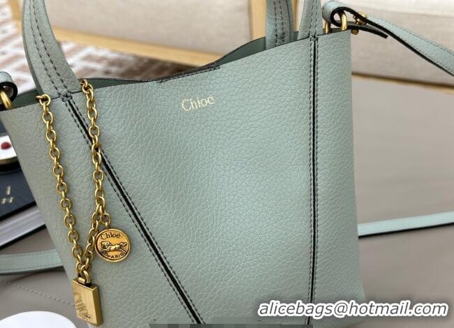 Top Grade Chloe Small Spin Tote Bag in Grained Leather 1120 Green 2025