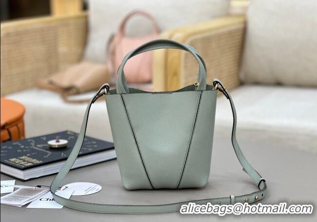 Top Grade Chloe Small Spin Tote Bag in Grained Leather 1120 Green 2025