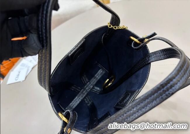 Grade Cheapest Chloe Small Spin Tote Bag in Denim 1120 Navy Blue 2025