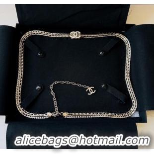 Promotional Chanel Chain and Leather Belt AB8322 Black 2025