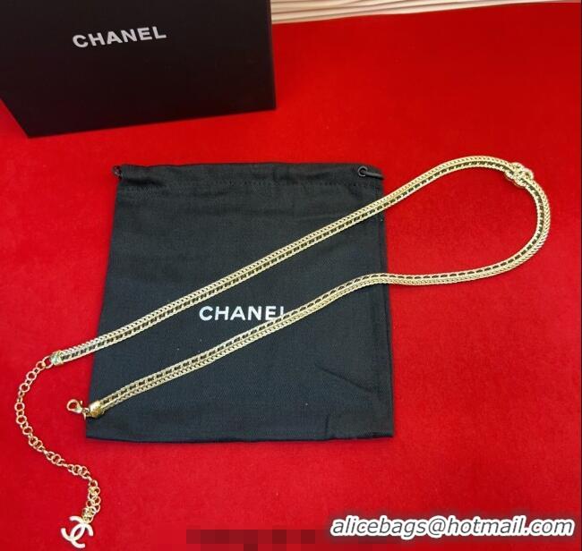 Promotional Chanel Chain and Leather Belt AB8322 Black 2025