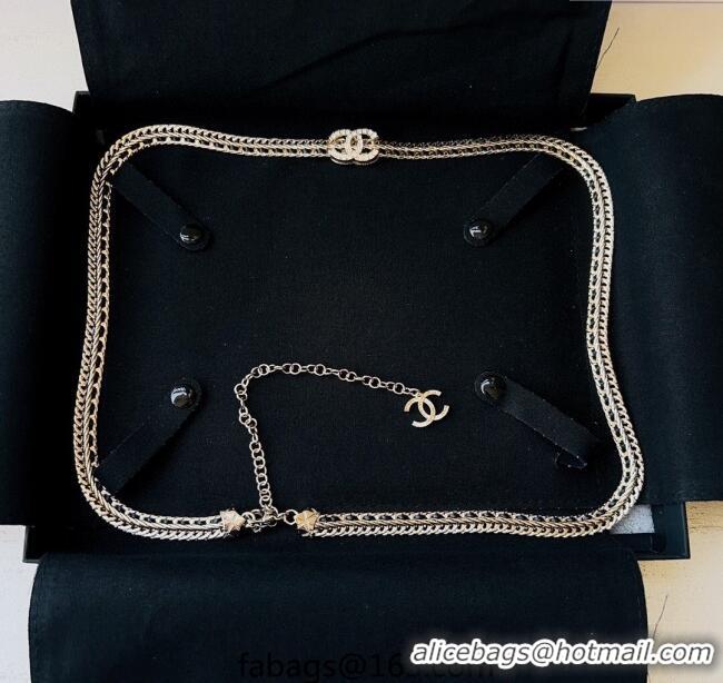 Promotional Chanel Chain and Leather Belt AB8322 Black 2025