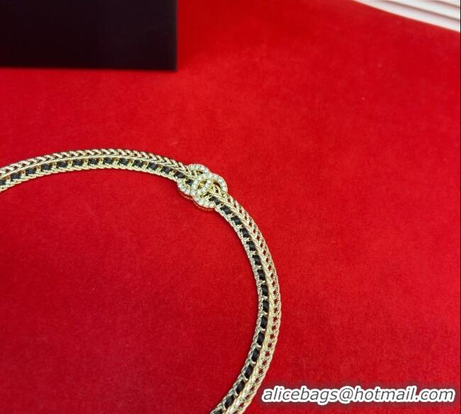 Promotional Chanel Chain and Leather Belt AB8322 Black 2025
