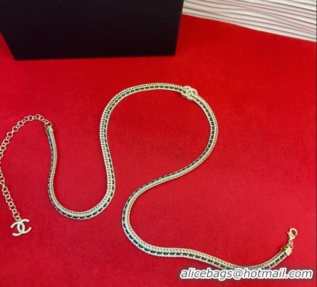 Promotional Chanel Chain and Leather Belt AB8322 Black 2025
