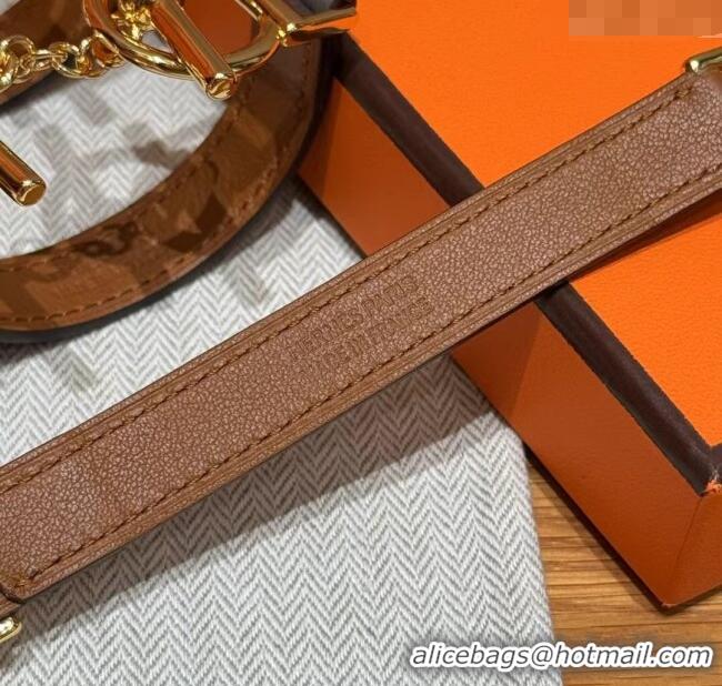 Unique Grade Hermes Croisiere Simple Tour bracelet in Chaine d'Ancre and Leather HS010401 Brown/Silver 2025