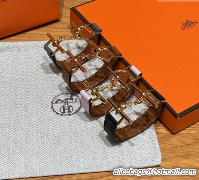Discount Design Hermes Croisiere Simple Tour bracelet in Chaine d'Ancre and Leather HS010401 2025