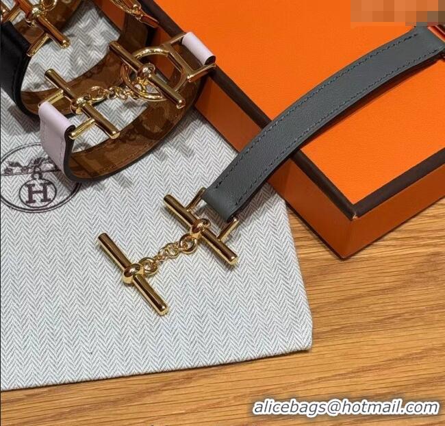 Discount Design Hermes Croisiere Simple Tour bracelet in Chaine d'Ancre and Leather HS010401 2025