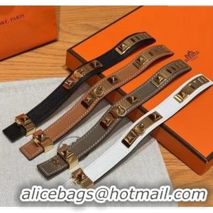 Good Taste Hermes Collier de Chien bracelet in Four Medor Studs and Leather HS26010404 2026