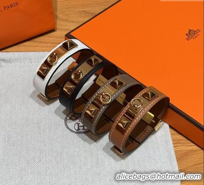 Good Taste Hermes Collier de Chien bracelet in Four Medor Studs and Leather HS26010404 2026