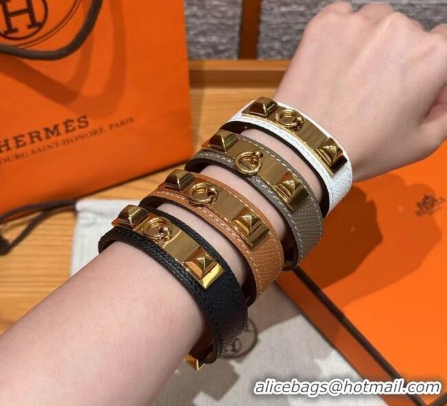 Good Taste Hermes Collier de Chien bracelet in Four Medor Studs and Leather HS26010404 2026