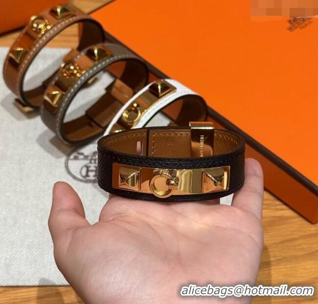 Good Taste Hermes Collier de Chien bracelet in Four Medor Studs and Leather HS26010404 2026