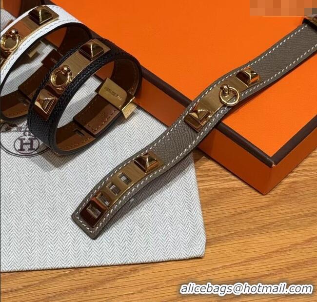Good Taste Hermes Collier de Chien bracelet in Four Medor Studs and Leather HS26010404 2026