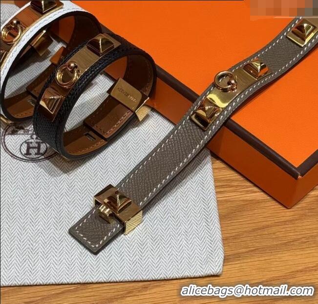 Good Taste Hermes Collier de Chien bracelet in Four Medor Studs and Leather HS26010404 2026