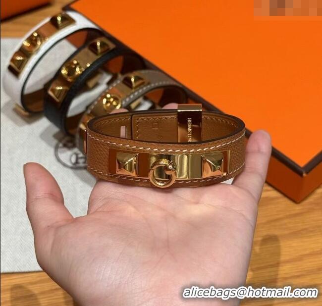 Good Taste Hermes Collier de Chien bracelet in Four Medor Studs and Leather HS26010404 2026
