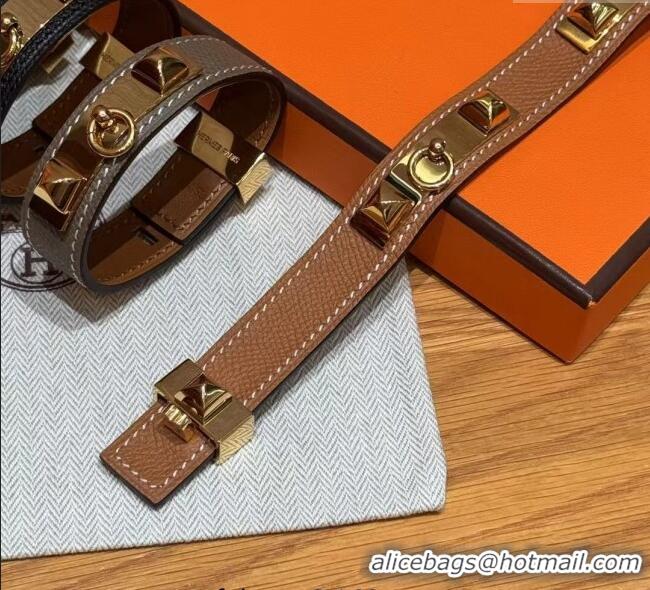Good Taste Hermes Collier de Chien bracelet in Four Medor Studs and Leather HS26010404 2026
