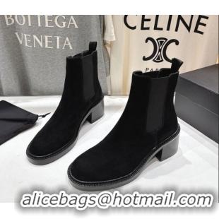 Most Popular Saint Laurent Vincent Heel Chelsea Booties 6cm in Suede Black 1213056