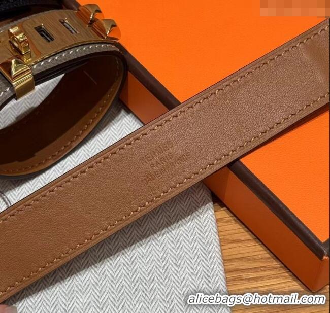 Shop Discount Hermes Collier de Chien bracelet in Four Medor Studs and Leather HS26010402 2026