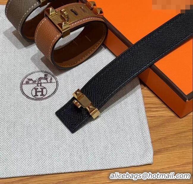 Shop Discount Hermes Collier de Chien bracelet in Four Medor Studs and Leather HS26010402 2026