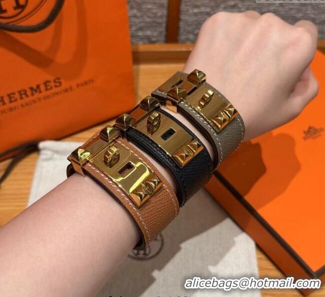 Shop Discount Hermes Collier de Chien bracelet in Four Medor Studs and Leather HS26010402 2026