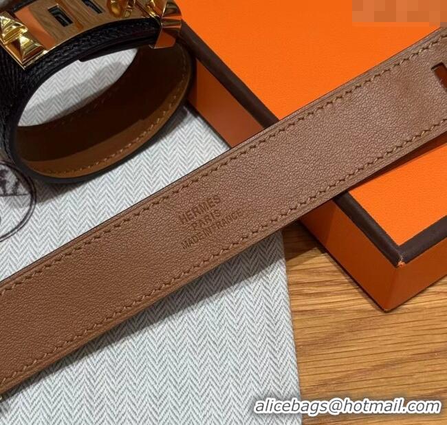 Shop Discount Hermes Collier de Chien bracelet in Four Medor Studs and Leather HS26010402 2026