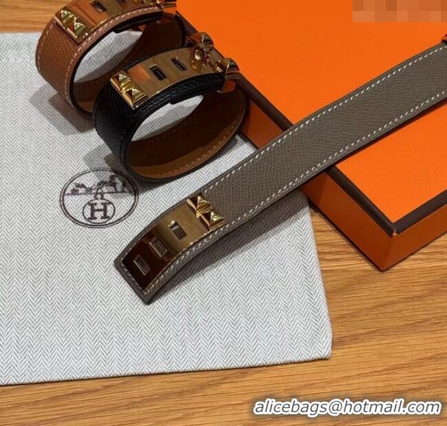 Shop Discount Hermes Collier de Chien bracelet in Four Medor Studs and Leather HS26010402 2026