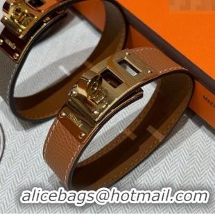 Hermes Kelly bracelet in Grained Leather HS010406 Brown 2025