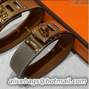 Top Grade Hermes Kelly bracelet in Grained Leather HS010406 Grey 2025