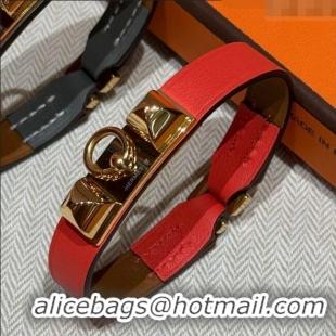 Luxury Discount Hermes Rivale Mini bracelet 7 in Swift Leather and Studs HS010407 Pink 2025