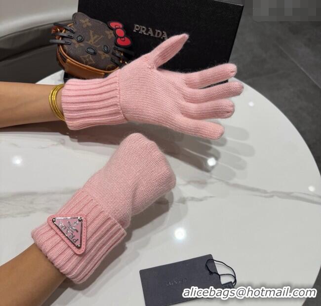 Famous Brand Prada Knit Gloves PR010501 Pink 2026