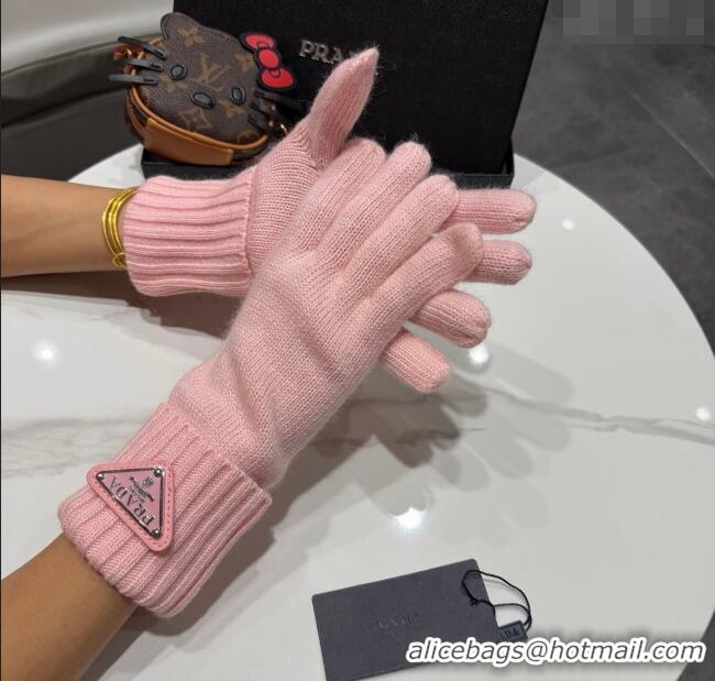 Famous Brand Prada Knit Gloves PR010501 Pink 2026