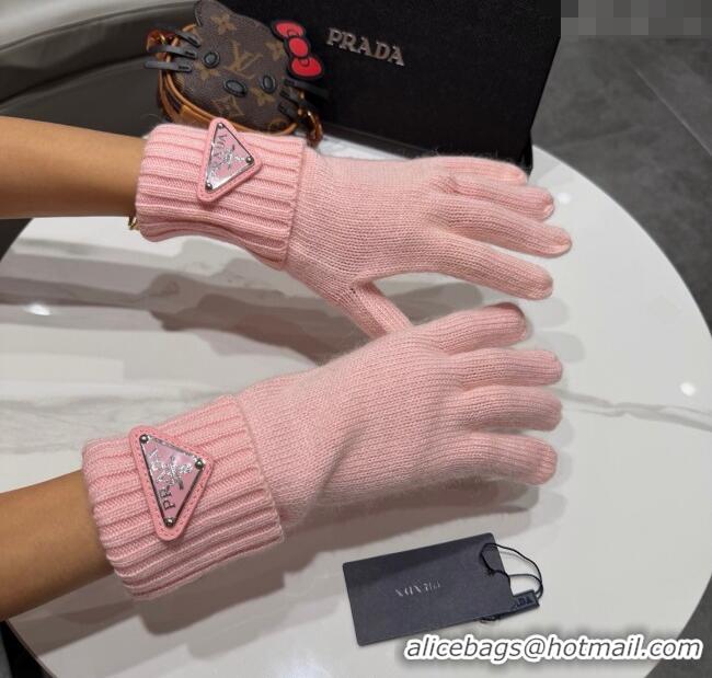 Famous Brand Prada Knit Gloves PR010501 Pink 2026