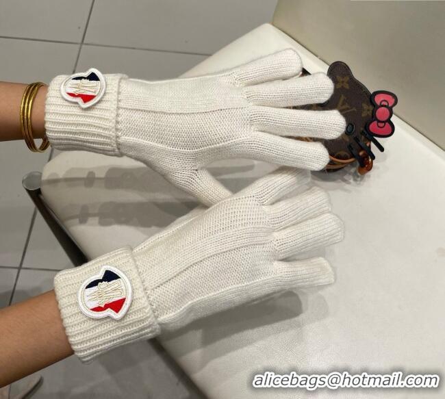Big Discount Moncler Knit Gloves ML010501 White 2026