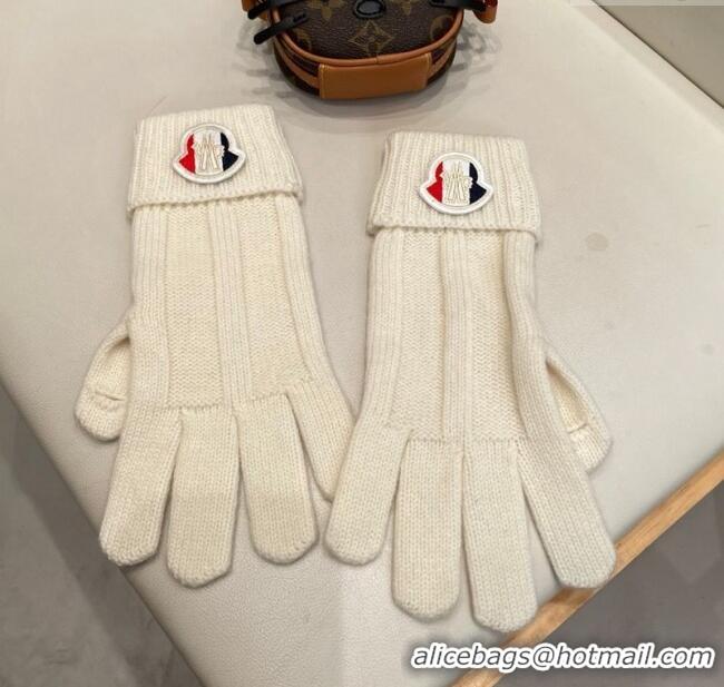 Big Discount Moncler Knit Gloves ML010501 White 2026
