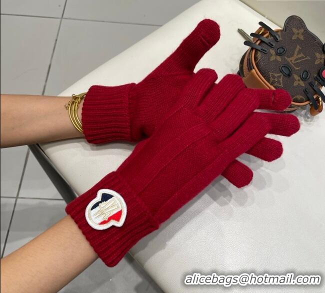 Buy Cheapest Moncler Knit Gloves ML010501 Red 2026