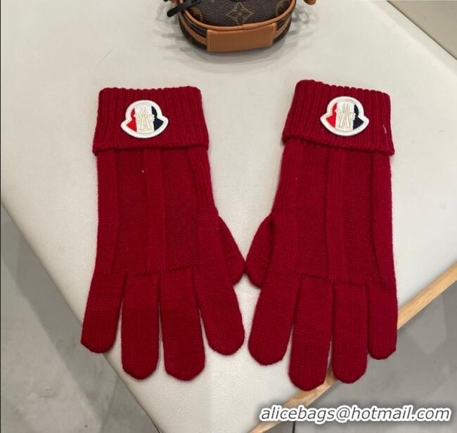 Buy Cheapest Moncler Knit Gloves ML010501 Red 2026
