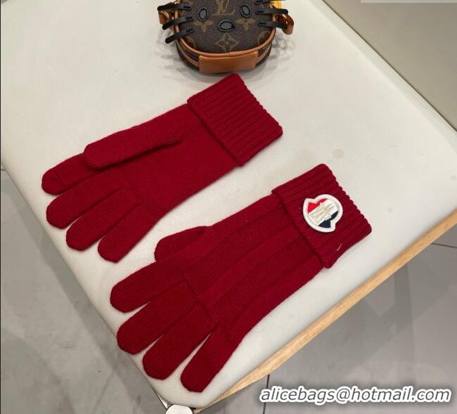 Buy Cheapest Moncler Knit Gloves ML010501 Red 2026