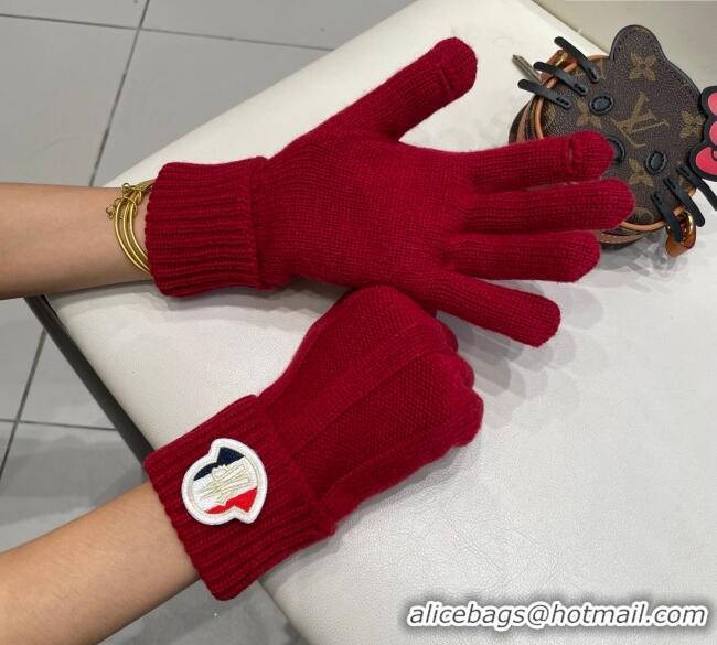 Buy Cheapest Moncler Knit Gloves ML010501 Red 2026