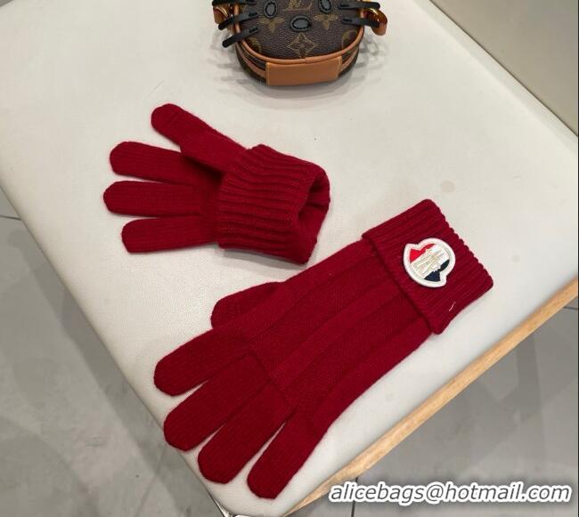 Buy Cheapest Moncler Knit Gloves ML010501 Red 2026