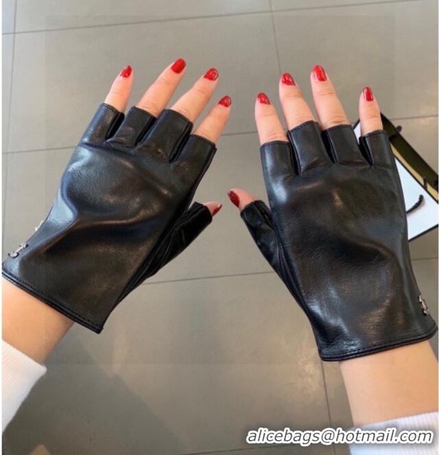 Top Grade Chanel Lambskin Gloves with Letters 0105 Black/White 2026
